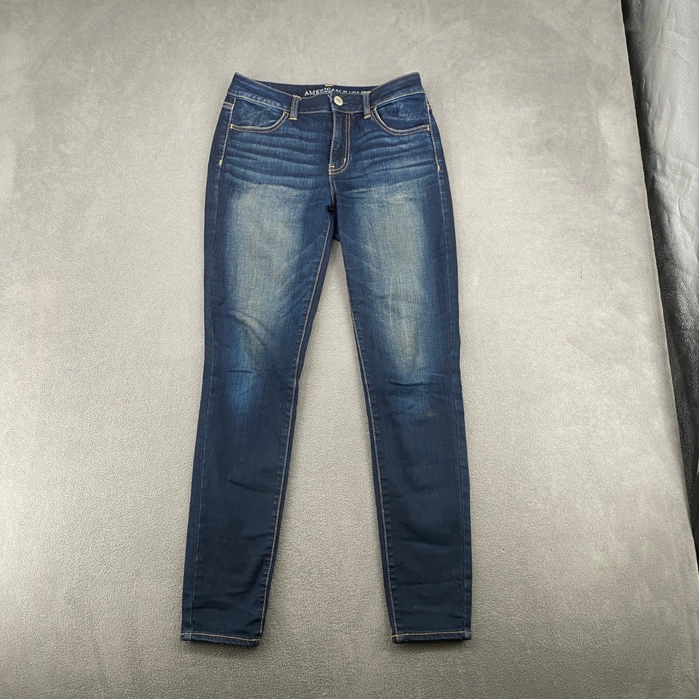 American Eagle Hi-Rise Jegging Jeans Womens 4 Dark Wash Stretch Denim 7124